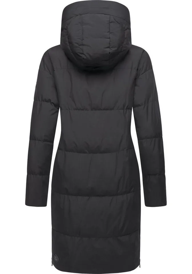 ragwear ragwear Wintermantel Jumana Damen Mantel aus modernem Materialmix mit Kapuze, Schwarz, – Produktbild 4 von 4