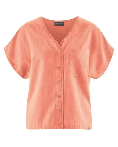 HempAge HempAge Hanf Sommer Bluse, Peach, – Produktbild 1 von 1