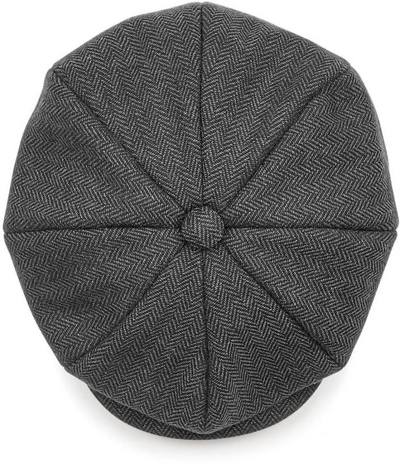 Beechfield Beechfield Baseball Cap Heritage Baker Boy Cap - Unisex-Styling, Navy herringbone, – Produktbild 3 von 3