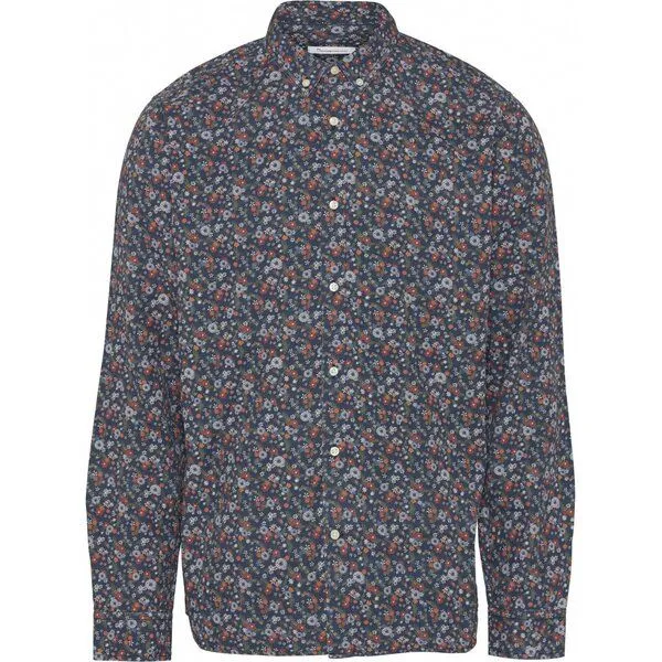 KnowledgeCotton Apparel KnowledgeCotton Apparel Hemd mit Floralmuster- Allover flower printed, Blau (total eclipse), – Produktbild 1 von 1