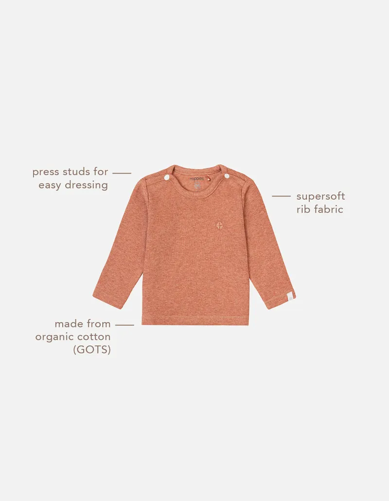 Noppies Newborn Langarmshirt Natal, Orange, – Produktbild 1 von 3