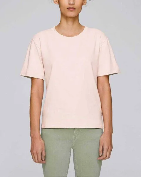 YTWOO YTWOO Basic T-Shirt Damen, dicke Bio-Baumwolle (200 g/m²), XS-L, Rosa, – Produktbild 1 von 3