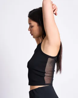JAN N JUNE JAN 'N JUNE Damen vegan Tank Top Transparenter Rücken Holmen Schwarz – Produktbild 1 von 1