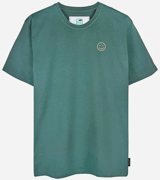 Gary Mash GARY MASH Shirt Zwinker-Smiley aus Biobaumwolle, Blaugrün (grün), – Produktbild 1 von 4