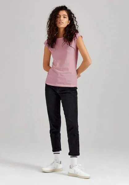 THOKKTHOKK ThokkThokk TT01 Cap Sleeve T-Shirt Damen (GOTS, vegan, Bio-Baumwolle), Rose (rosa), – Produktbild 3 von 7