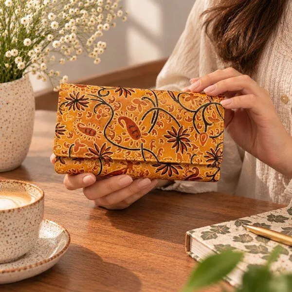 Janselo Sunflower Bloom Design Leder-Damen-Geldbörse – Produktbild 4 von 4