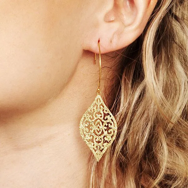 ELEKTROPULLI Creolen (25mm) mit BOHO Anhänger (40mm x 24mm) von Elektropulli, Gold, – Produktbild 2 von 3