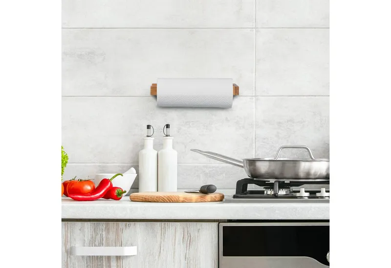 RELAXDAYS RELAXDAYS Küchenrollenhalter Wand, (1-St), Braun, – Produktbild 2 von 5