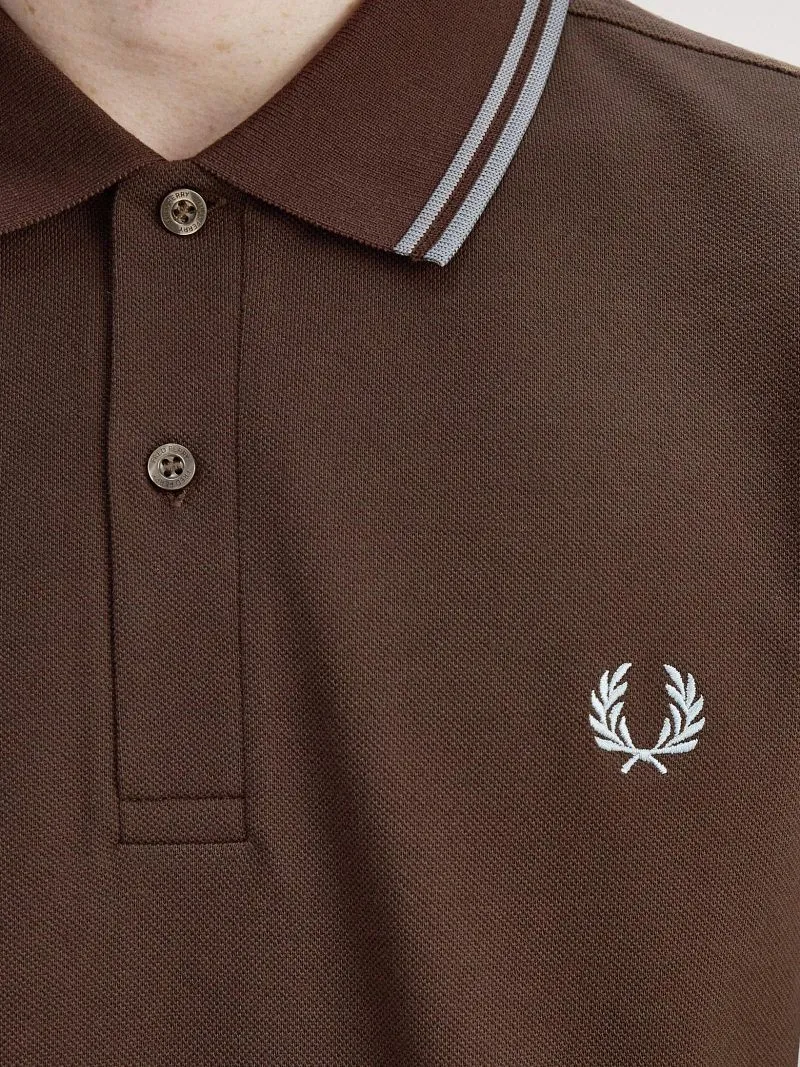 Fred Perry Fred Perry Langarm-Poloshirt Braun 49A - Größe L, Braun, – Produktbild 2 von 5