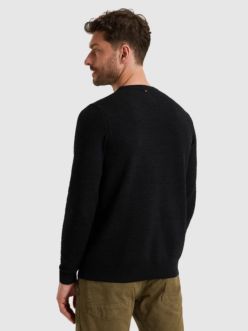 PME Legend PME Legend Mouliné Structure Pullover Navy - Größe XXL, Dunkelblau, – Produktbild 3 von 4