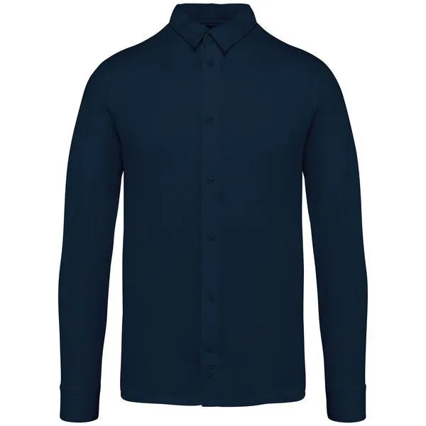 Greenspired Greenspired Umweltfreundliches Herrenhemd aus Jersey 155g/m² / 100 % Biobaumwolle S-3XL, Navyblau, – Produktbild 1 von 1