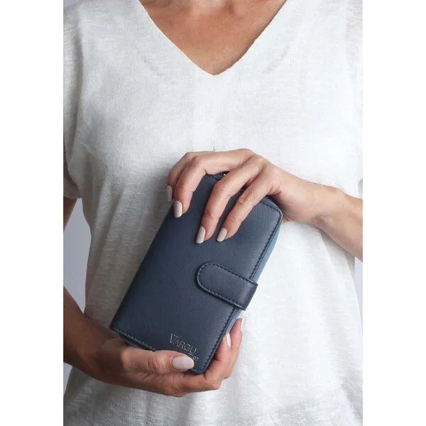 Vargu Vargu Echtleder Geldbörse SABA 1-A, Navy - blue, – Produktbild 3 von 3
