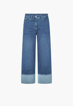 LAURIE LAURIE Damen vegan Jeans Carol Turn Up Loose Crop Washed Blau – Produktbild 1 von 1
