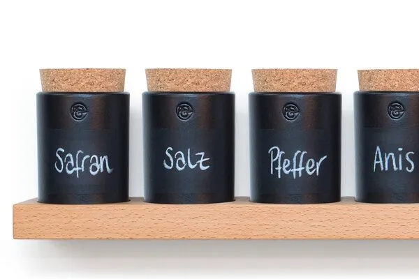 klotzaufklotz klotzaufklotz Gewürzregal Buche, Schwarz, – Produktbild 1 von 4