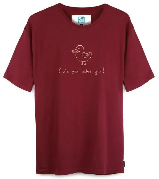 Gary Mash GARY MASH Shirt Ente gut, alles gut aus Bio-Baumwolle, Burgund, – Produktbild 1 von 4