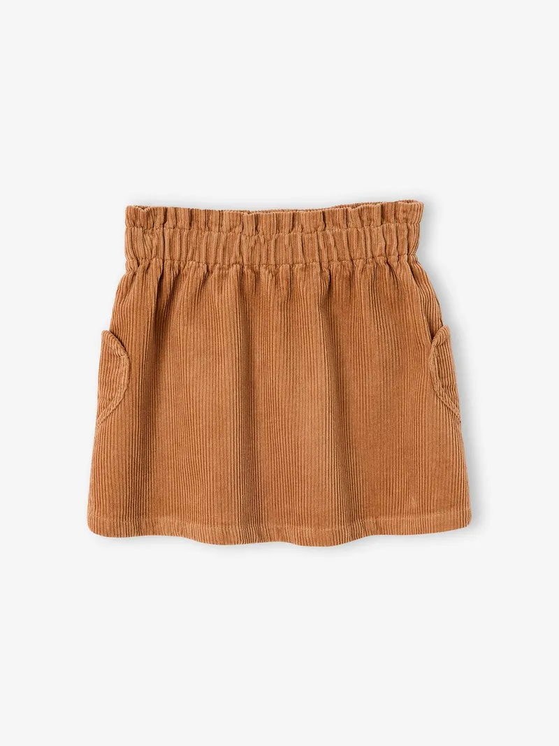Vertbaudet Mädchen Cordrock mit Herztaschen, Camel, – Produktbild 2 von 3