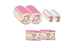 Procos Einweggeschirr-Set Hello Kitty Partygeschirr Set 52-tlg Kindergeburtstag Teller Becher, 16 Personen – Produktbild 1 von 1