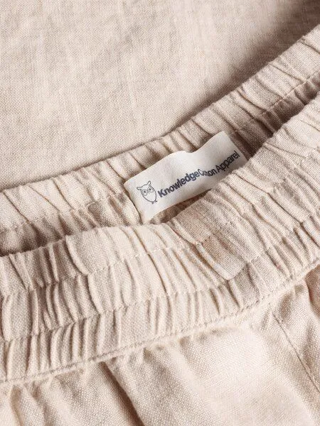 KnowledgeCotton Apparel KnowledgeCotton Apparel Weite Shorts POSEY aus Leinen, Beige-yarndyed-light-feather-gray, – Produktbild 3 von 3