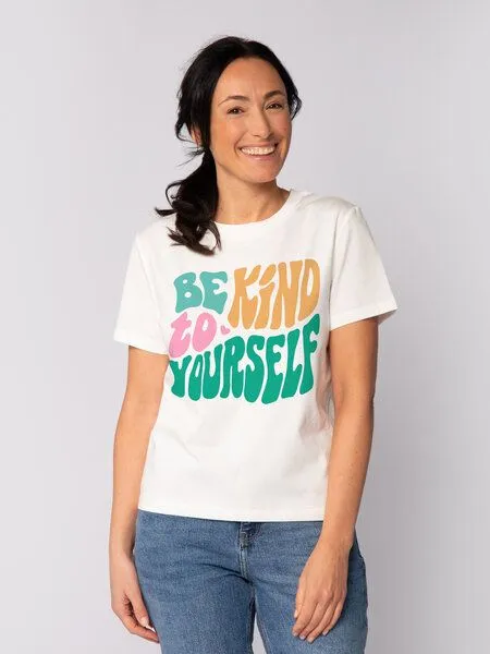 watapparel watapparel T-Shirt Frauen Be kind to yourself, Off white, – Produktbild 2 von 2