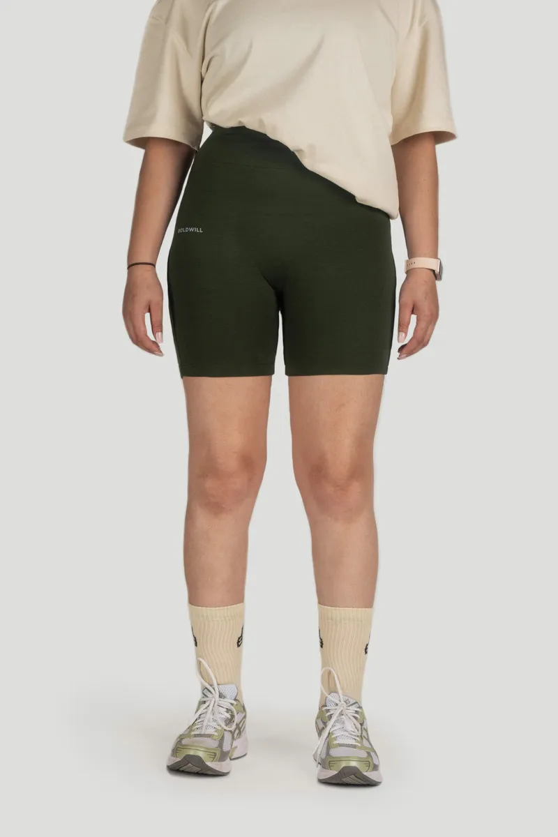 Boldwill Boldwill Damen vegan Bikershorts In Tannengrün, Dunkelgrün, – Produktbild 1 von 2