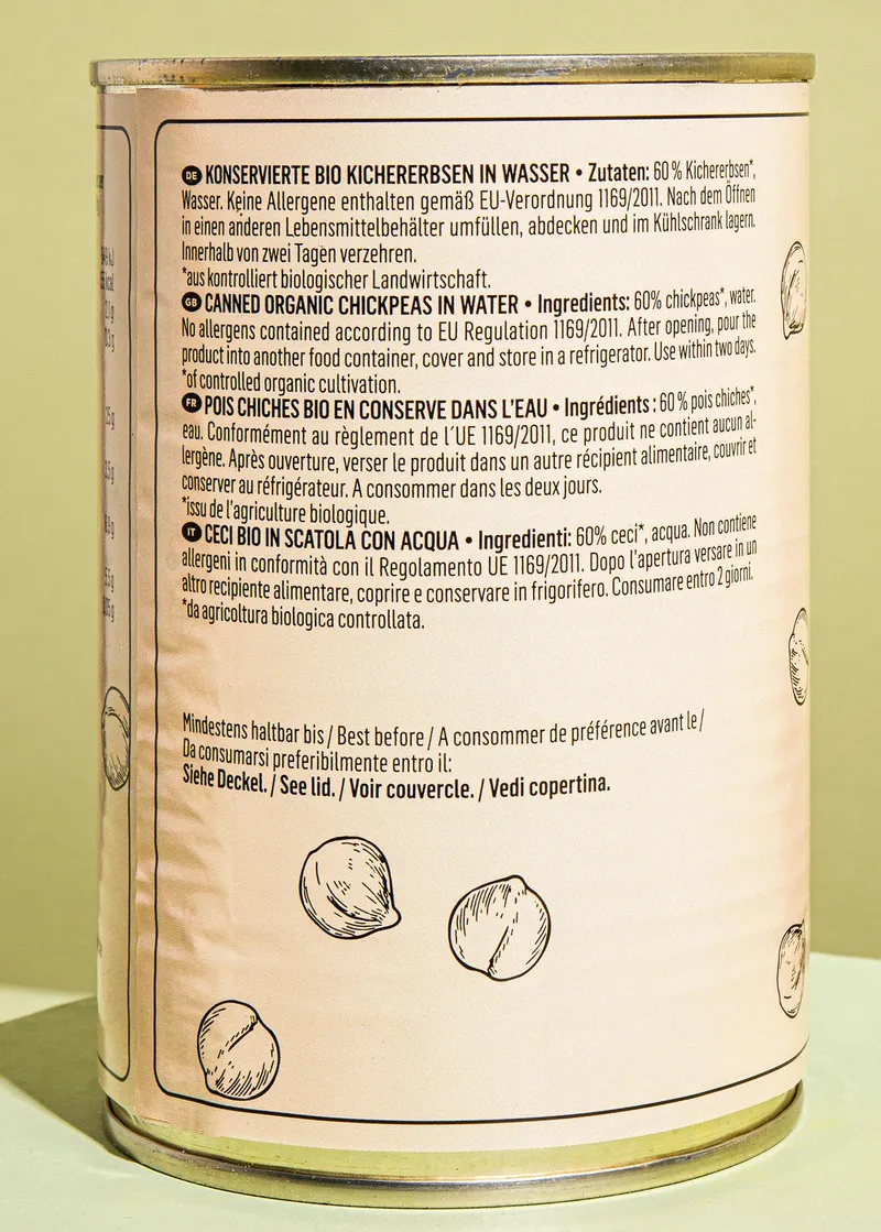 KoRo Bio Kichererbsen in der Dose 240 g – Produktbild 3 von 5