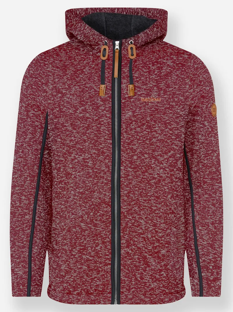 marco donati Strickfleecejacke, Dunkelrot-meliert, – Produktbild 1 von 2