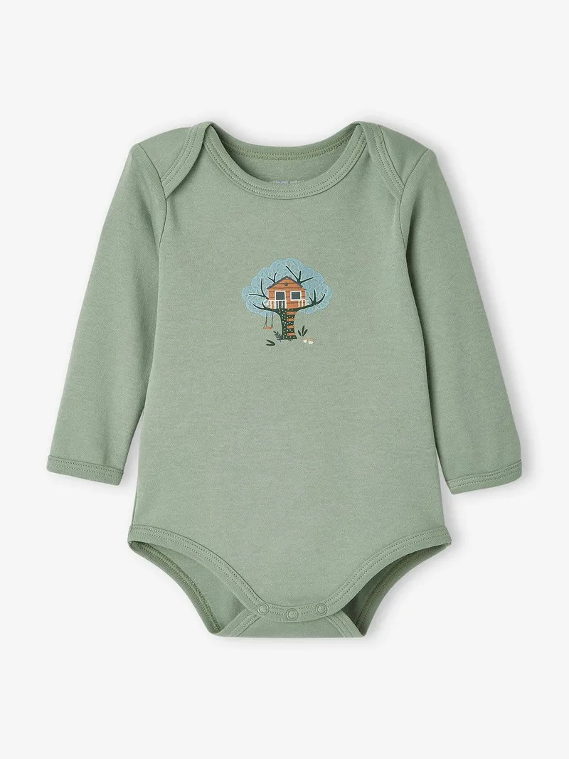 Vertbaudet 5er-Pack Baby Langarm-Bodys, Pack dunkelkhaki, – Produktbild 2 von 4