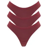ORGANICATION ORGANICATION KAVINN | Tanga aus Bio-Baumwolle und TENCEL Modal im 3er-Pack, Bordeaux, – Produktbild 1 von 1