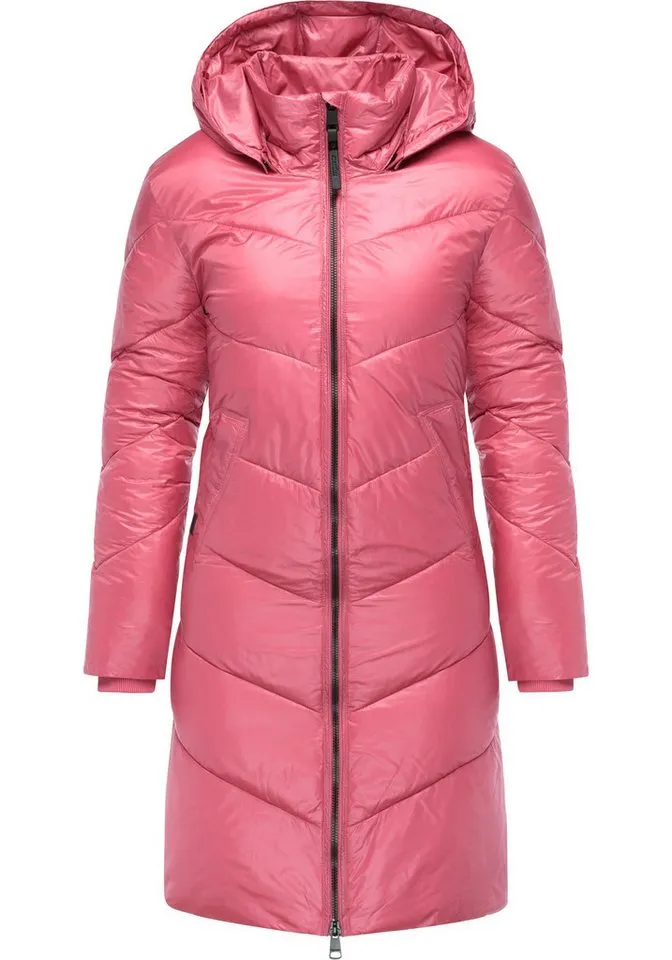 ragwear ragwear Wintermantel Rebelka Shiny Glänzender Winter Steppmantel mit Kapuze, Rosa, – Produktbild 2 von 3