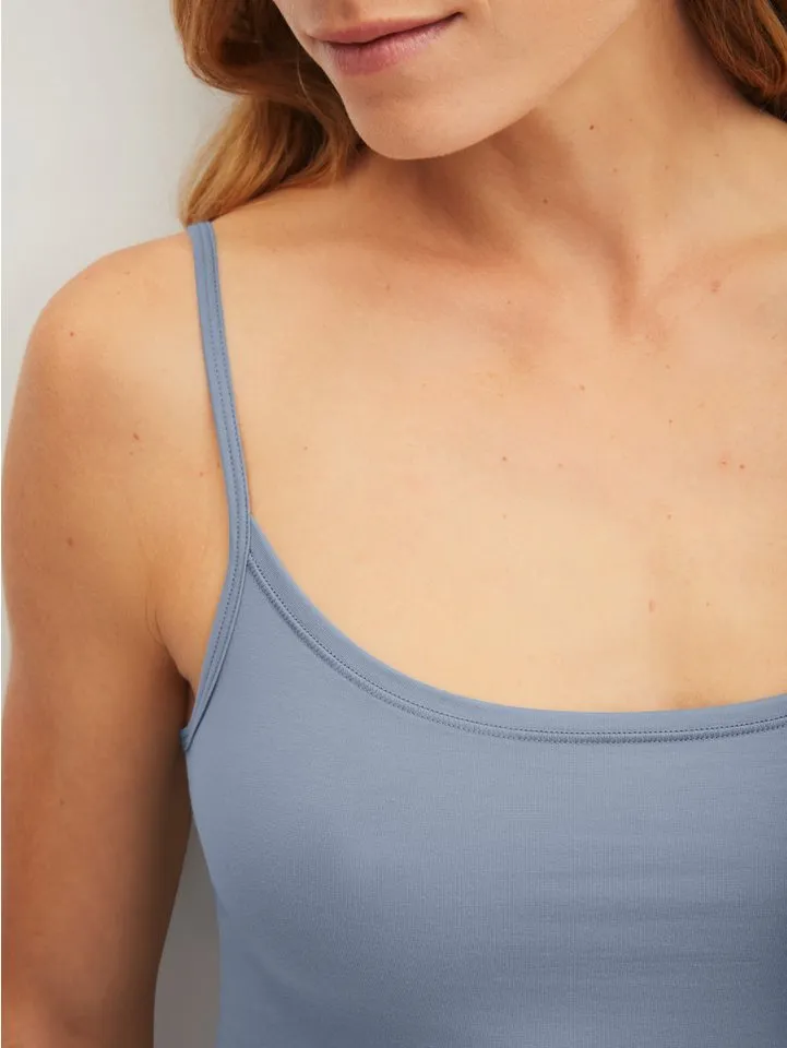 CALIDA CALIDA Unterhemd Natural Comfort Baumwoll-Mix, Single Jersey Qualität, weich, elastisch, pillingarm, Blau, – Produktbild 5 von 5