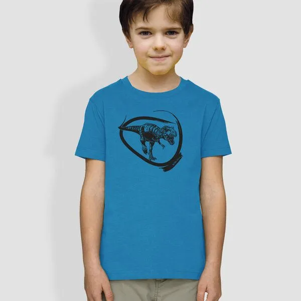 little kiwi little kiwi Kinder T-Shirt, "Dino", Blau - azur, – Produktbild 1 von 2