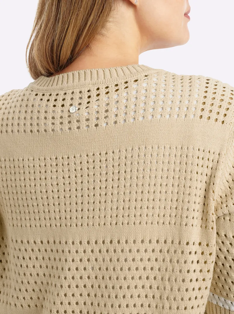 sheego Strickpullover sand, Sand, – Produktbild 1 von 2