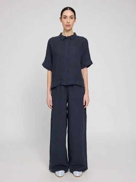 Mazine Mazine Sommerbluse Linen 1/2 - aus 100% Leinen, Ink blue (blau), – Produktbild 3 von 3