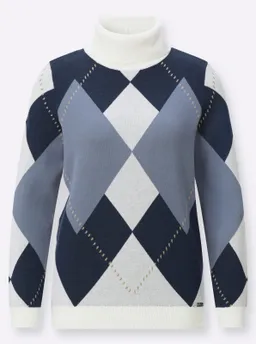 Witt Witt Rollkragenpullover dunkelblau-ecru – Produktbild 1 von 1