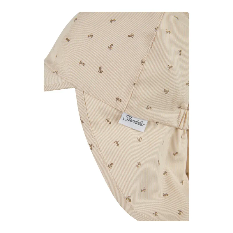 Sterntaler Sterntaler Schirmmütze mit Nackenschutz Ringel Anker, Beige, – Produktbild 3 von 3