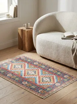Rugtales Kelim Gashgai Blau „Rugtales“ aus Schurwolle, 101x152 cm – Produktbild 1 von 1