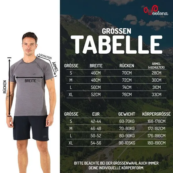 Woolona Woolona Kurzarmshirt - JUNO - Nahtlos, Grau, – Produktbild 1 von 4
