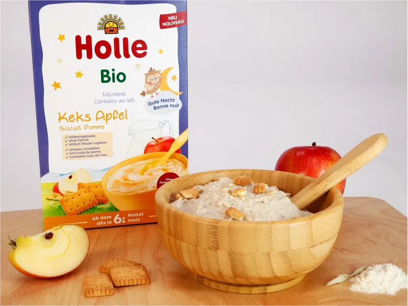 Holle Holle Bio-Babybrei Milchbrei Keks-Apfel 250 g ab dem 6. Monat – Produktbild 2 von 2