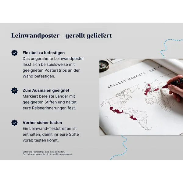 meine-weltkarte meine-weltkarte Die SCRATCH MAP Alternative - nachhaltig & handemade- Reiseweltkarte – Produktbild 5 von 7