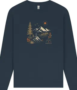 Spreecult Spreecult Lost & Happy - Unisex Sweatshirt - Bio und Fair - Natur Nacht Berge Wasser – Produktbild 1 von 1