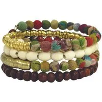 Worldfinds Worldfinds Kantha Armband Coiled, Bunt, – Produktbild 1 von 1
