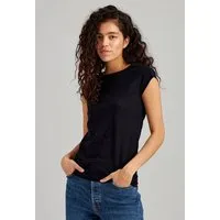 THOKKTHOKK ThokkThokk TT01 Cap Sleeve T-Shirt Damen (GOTS, vegan, Bio-Baumwolle), Schwarz, – Produktbild 2 von 4