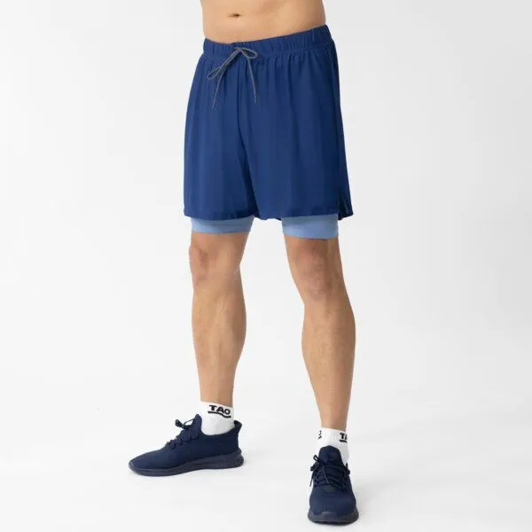 TAO Sportswear TAO Sportswear Atmungsaktive Herren Laufshort Kaito mit Tight, Blau, – Produktbild 1 von 4