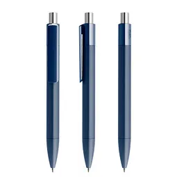 prodir prodir® Druckkugelschreiber DS4 PMM Push, blaue Mine, dunkelblau/silber poliert – Produktbild 1 von 1