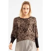 Alma Lovis Alma & Lovis Legeres Blusenshirt mit Allover-Print | Animalprint Blusenshirt – Produktbild 1 von 1