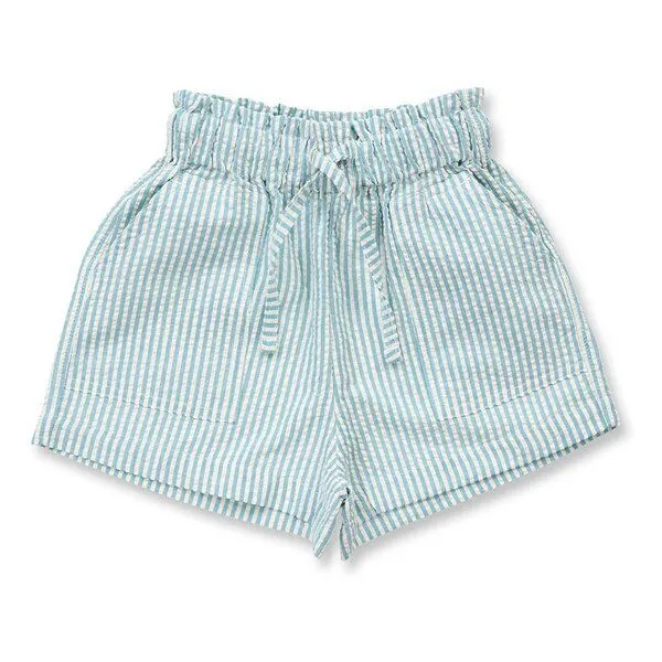 Sense Organics Sense Organics Mädchen Shorts blau-weiß geringelt, Modell OLIVIA, Blue, – Produktbild 1 von 2