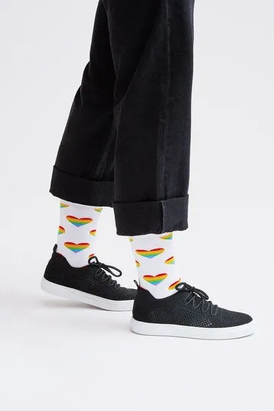 Natural Vibes Natural Vibes Herzen Rainbow Socken Bio GOTS | Bunte Socken | Herren Damen Socken – Produktbild 1 von 3