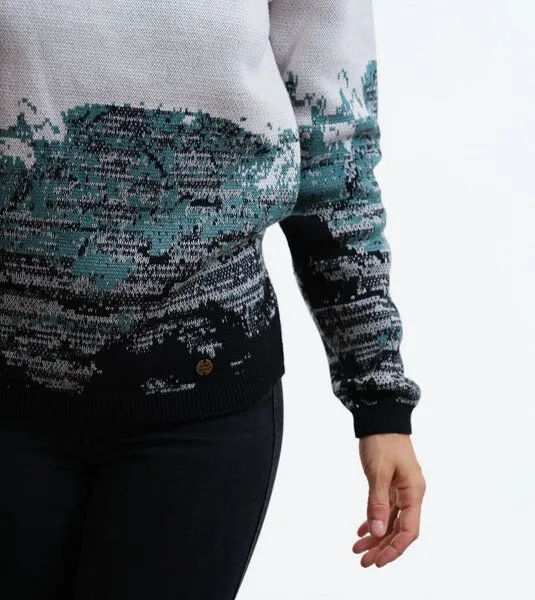 Gary Mash GARY MASH Pullover Lamona aus feinem Jacquardstrick, Verlauf (weiß), – Produktbild 4 von 4