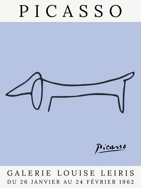 Photocircle Photocircle Poster / Leinwandbild - Picasso Hund – violett – Produktbild 1 von 4