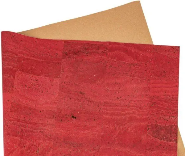 Kork-Deko Kork-Deko Korkstoff m. Trägerstoff aus Baumwolle, Rot, – Produktbild 2 von 4